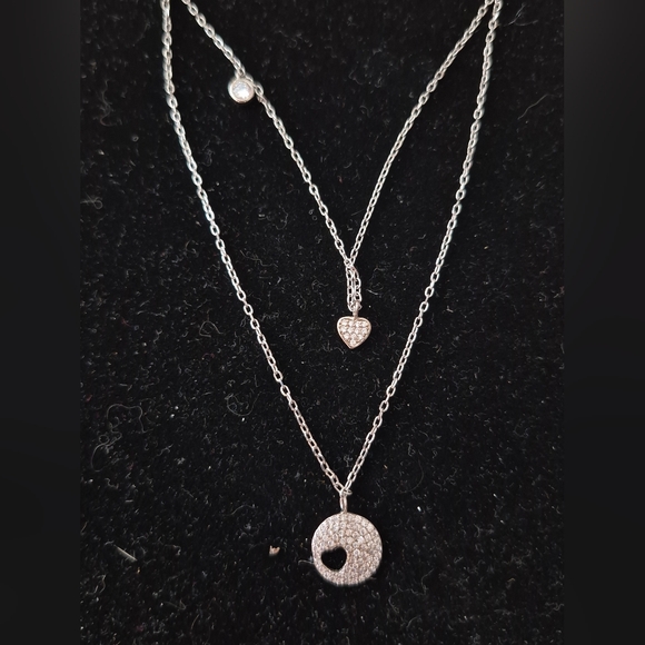 .925 Sterling Silver Double Necklace Brand new - Picture 2 of 5